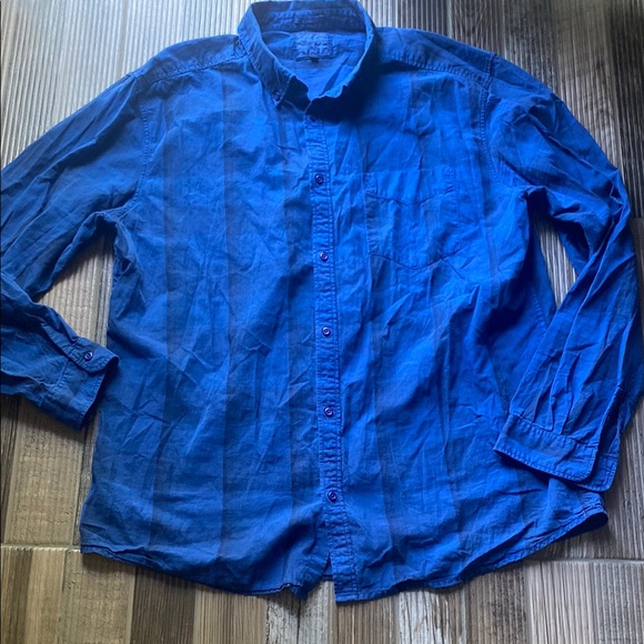 Wrangler Blue Casual Button Down Shirt - Picture 1 of 4